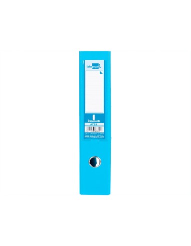 CI | Archivador de palanca liderpapel folio documenta forrado pvc con rado lomo 75 mm celeste compresor metalico