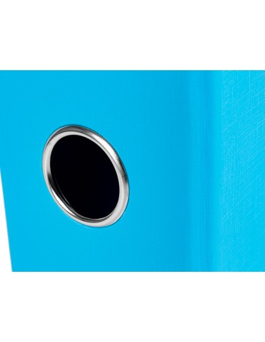 CI | Archivador de palanca liderpapel folio documenta forrado pvc con rado lomo 75 mm celeste compresor metalico