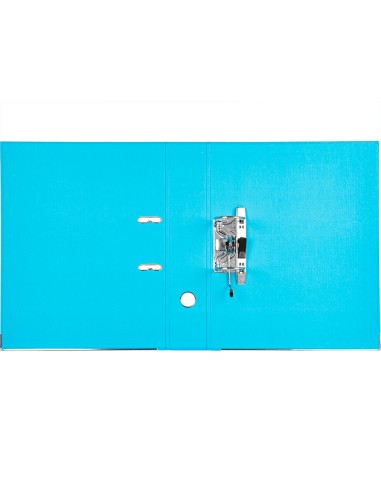 CI | Archivador de palanca liderpapel folio documenta forrado pvc con rado lomo 75 mm celeste compresor metalico