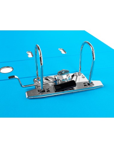 CI | Archivador de palanca liderpapel folio documenta forrado pvc con rado lomo 75 mm celeste compresor metalico