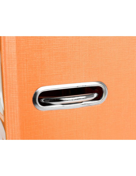 CI | Archivador de palanca liderpapel folio documenta forrado pvc con rado lomo 75mm naranja con compresor
