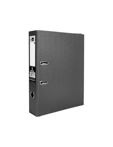 CI | Archivador de palanca liderpapel folio documenta forrado pvc con rado lomo 75mm negro compresor metalico