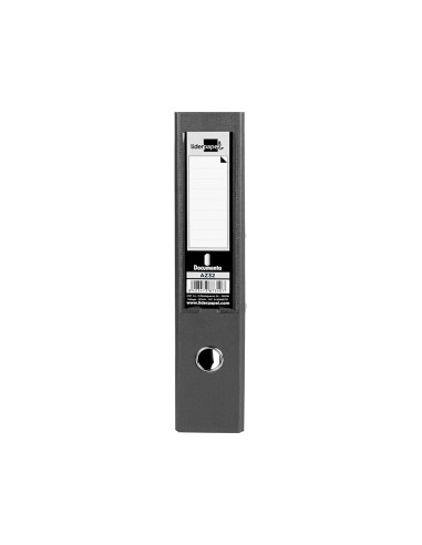 CI | Archivador de palanca liderpapel folio documenta forrado pvc con rado lomo 75mm negro compresor metalico