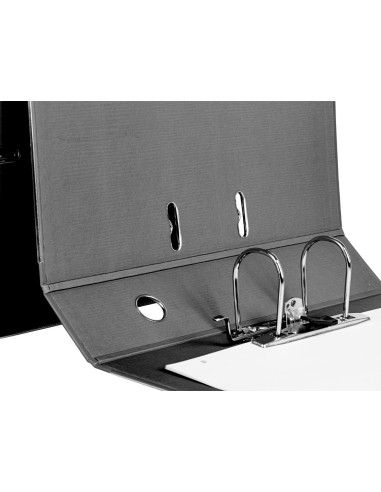 CI | Archivador de palanca liderpapel folio documenta forrado pvc con rado lomo 75mm negro compresor metalico