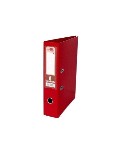 CI | Archivador de palanca liderpapel folio documenta forrado pvc con rado lomo 75mm rojo compresor metalico