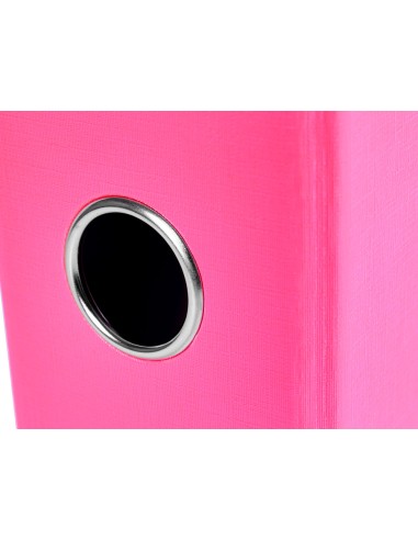 CI | Archivador de palanca liderpapel folio documenta forrado pvc con rado lomo 75 mm rosa compresor metalico