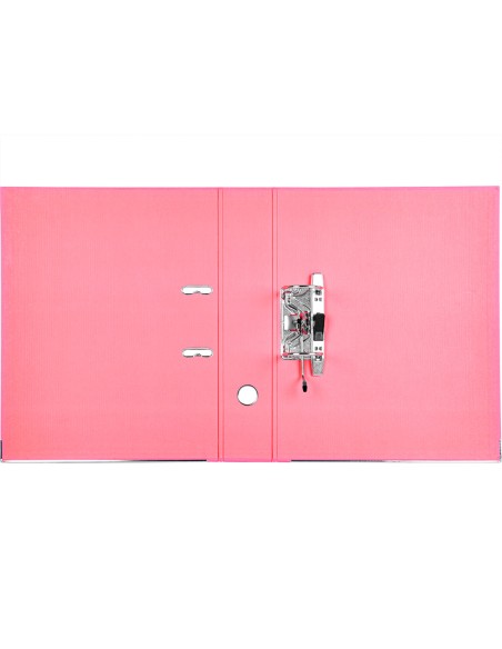 CI | Archivador de palanca liderpapel folio documenta forrado pvc con rado lomo 75 mm rosa compresor metalico
