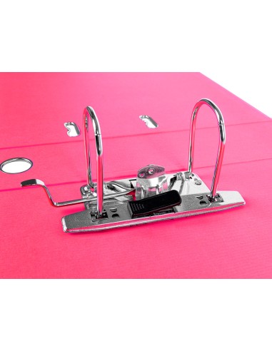 CI | Archivador de palanca liderpapel folio documenta forrado pvc con rado lomo 75 mm rosa compresor metalico