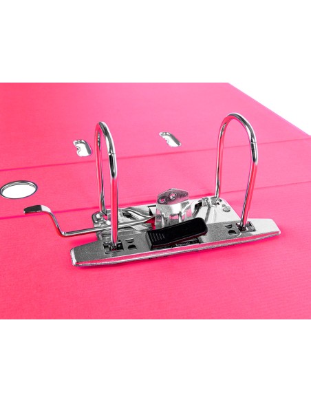 CI | Archivador de palanca liderpapel folio documenta forrado pvc con rado lomo 75 mm rosa compresor metalico