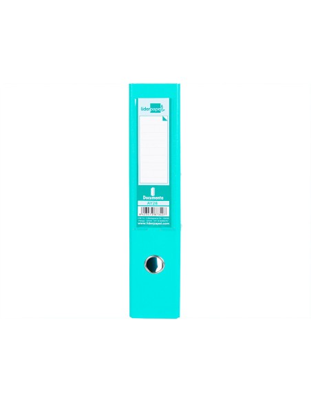 CI | Archivador de palanca liderpapel folio documenta forrado pvc con rado lomo 75 mm verde claro compresor