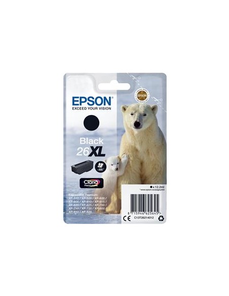 Cartucho de tinta ORIGINAL C13T262140 - nº26XLBK
