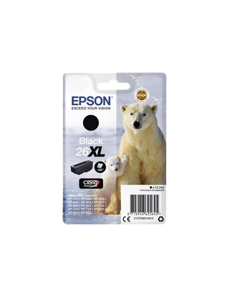 Cartucho de tinta ORIGINAL C13T262140 - nº26XLBK