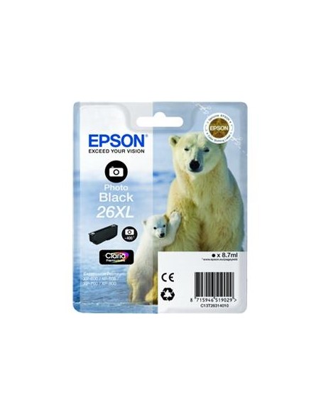 Cartucho de tinta ORIGINAL C13T263140 - nº26XLPBK