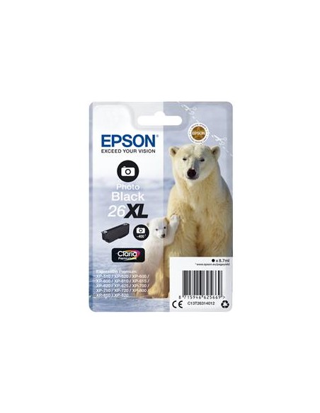 Cartucho de tinta ORIGINAL C13T263140 - nº26XLPBK