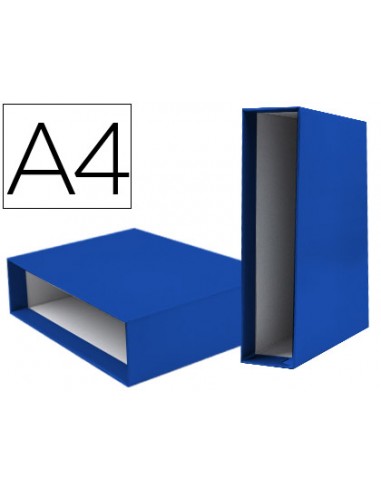 CI | Caja archivador liderpapel de palanca carton din-a4 documenta lomo 82mm color azul