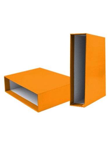 CI | Caja archivador liderpapel de palanca carton din-a4 documenta lomo 82mm color naranja