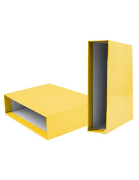 CI | Caja archivador liderpapel de palanca carton folio documenta lomo 82mm color amarillo