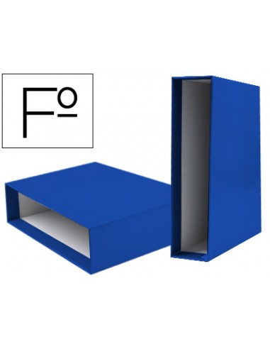 CI | Caja archivador liderpapel de palanca carton folio documenta lomo 82mm color azul