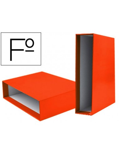 CI | Caja archivador liderpapel de palanca carton folio documenta lomo 82mm color naranja