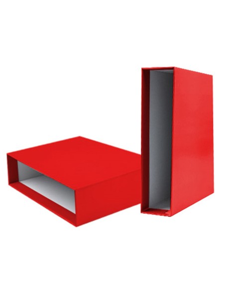 CI | Caja archivador liderpapel de palanca carton folio documenta lomo 82mm color rojo