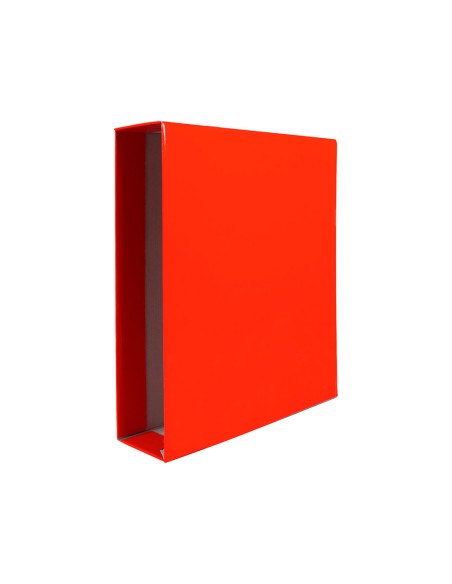 CI | Caja archivador liderpapel de palanca carton folio documenta lomo 82mm color rojo