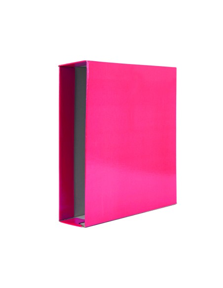 CI | Caja archivador liderpapel de palanca carton folio documenta lomo 75 mm rosa