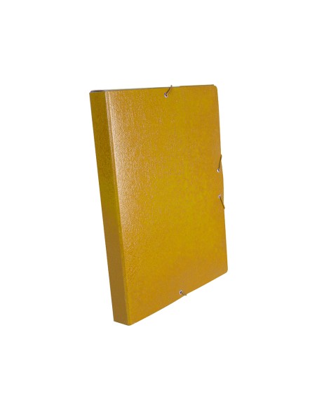 CI | Carpeta proyectos liderpapel folio lomo 30mm carton gofrado amarilla