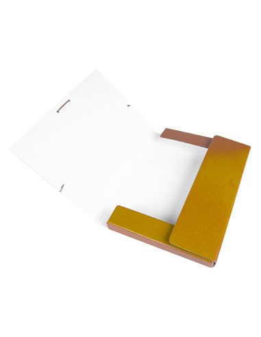 CI | Carpeta proyectos liderpapel folio lomo 30mm carton gofrado amarilla