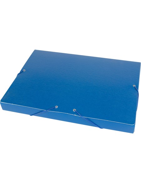 CI | Carpeta proyectos liderpapel folio lomo 30mm carton gofrado azul