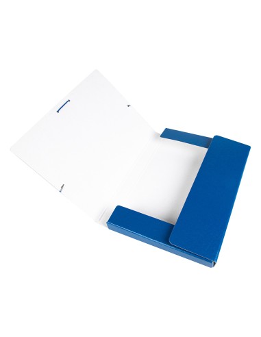 CI | Carpeta proyectos liderpapel folio lomo 30mm carton gofrado azul