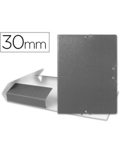 CI | Carpeta proyectos liderpapel folio lomo 30mm carton gofrado gris