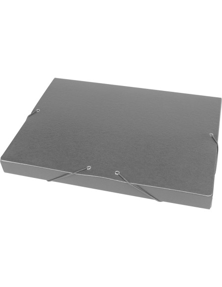 CI | Carpeta proyectos liderpapel folio lomo 30mm carton gofrado gris
