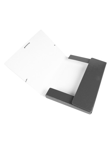 CI | Carpeta proyectos liderpapel folio lomo 30mm carton gofrado gris
