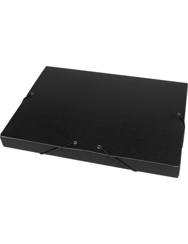 CI | Carpeta proyectos liderpapel folio lomo 30mm carton gofrado negra