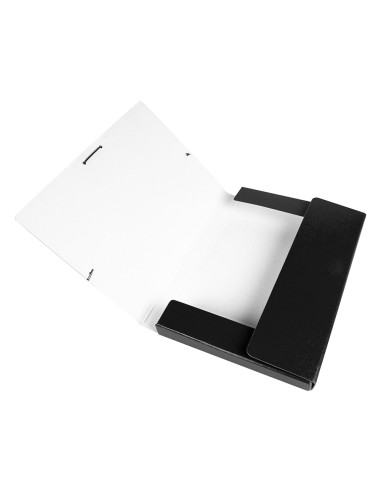 CI | Carpeta proyectos liderpapel folio lomo 30mm carton gofrado negra