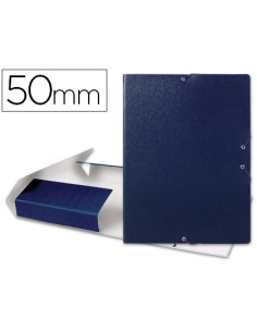 CI | Carpeta proyectos liderpapel folio lomo 50mm carton gofrado azul