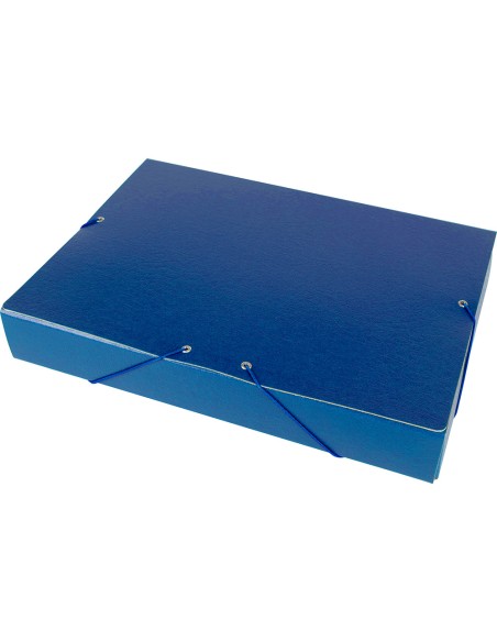 CI | Carpeta proyectos liderpapel folio lomo 50mm carton gofrado azul