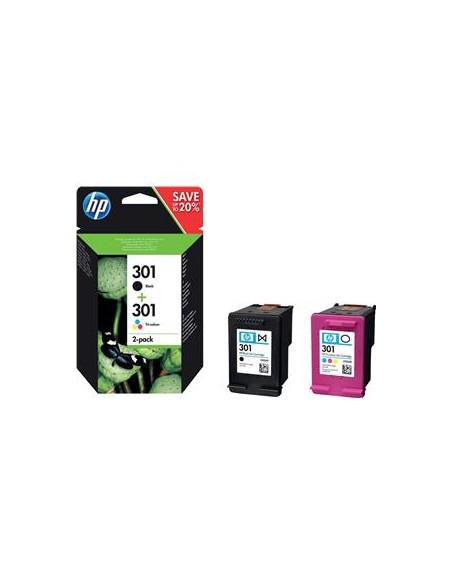 Multipack 2 cartuchos de tinta ORIGINAL N9J72AE - nº301BK + Nº301C