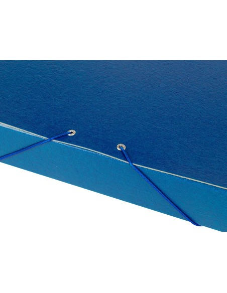 CI | Carpeta proyectos liderpapel folio lomo 50mm carton gofrado azul