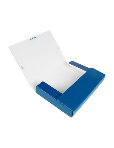 CI | Carpeta proyectos liderpapel folio lomo 50mm carton gofrado azul