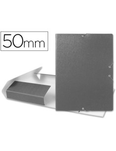 CI | Carpeta proyectos liderpapel folio lomo 50mm carton gofrado gris
