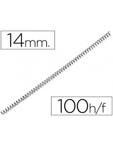 CI | Espiral metalico q-connect 64 5:1 14 mm 1mm caja de 100 unidades