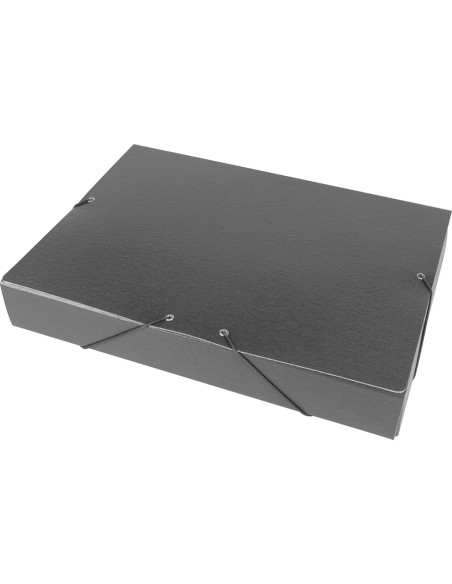 CI | Carpeta proyectos liderpapel folio lomo 50mm carton gofrado gris