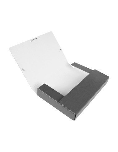 CI | Carpeta proyectos liderpapel folio lomo 50mm carton gofrado gris