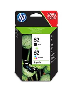 Multipack 2 cartuchos de tinta ORIGINAL N9J71AE - nº62BK... 2