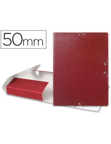 CI | Carpeta proyectos liderpapel folio lomo 50mm carton gofrado roja