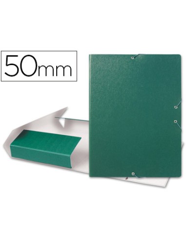 CI | Carpeta proyectos liderpapel folio lomo 50mm carton gofrado verde