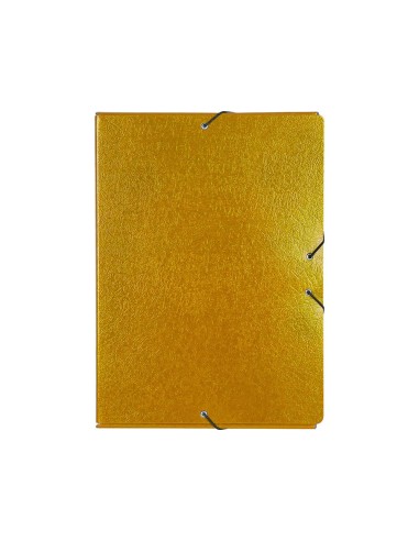 CI | Carpeta proyectos liderpapel folio lomo 70mm carton gofrado amarilla