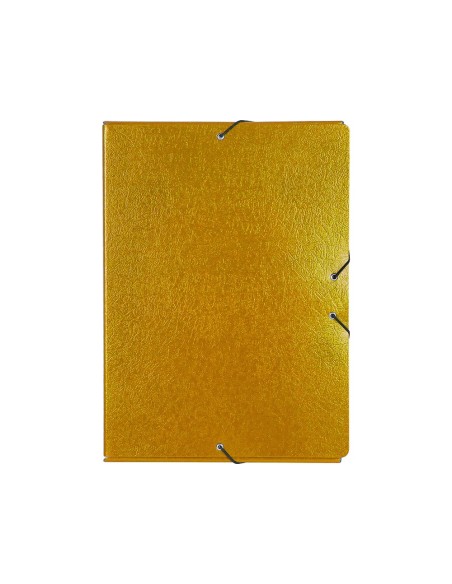 CI | Carpeta proyectos liderpapel folio lomo 70mm carton gofrado amarilla