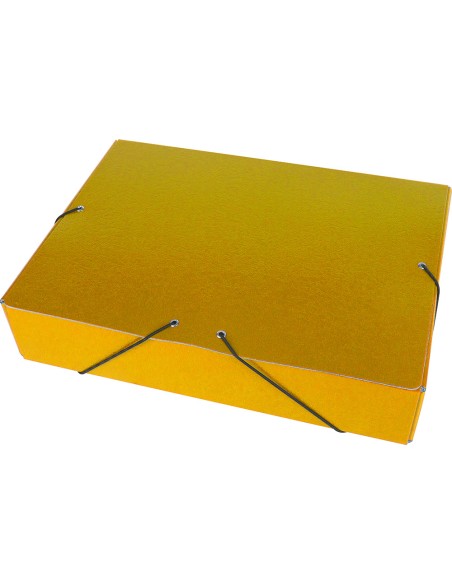 CI | Carpeta proyectos liderpapel folio lomo 70mm carton gofrado amarilla